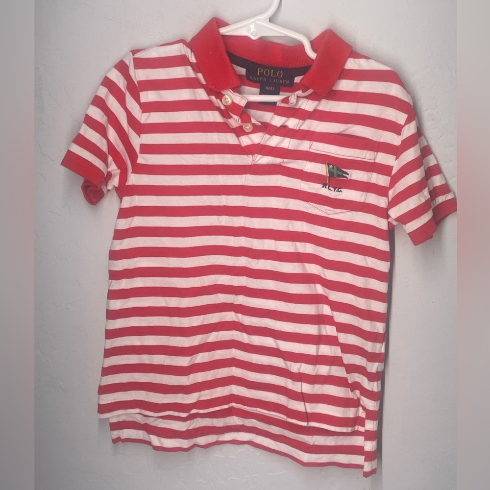 Ralph Lauren polo 4t kids red and white striped